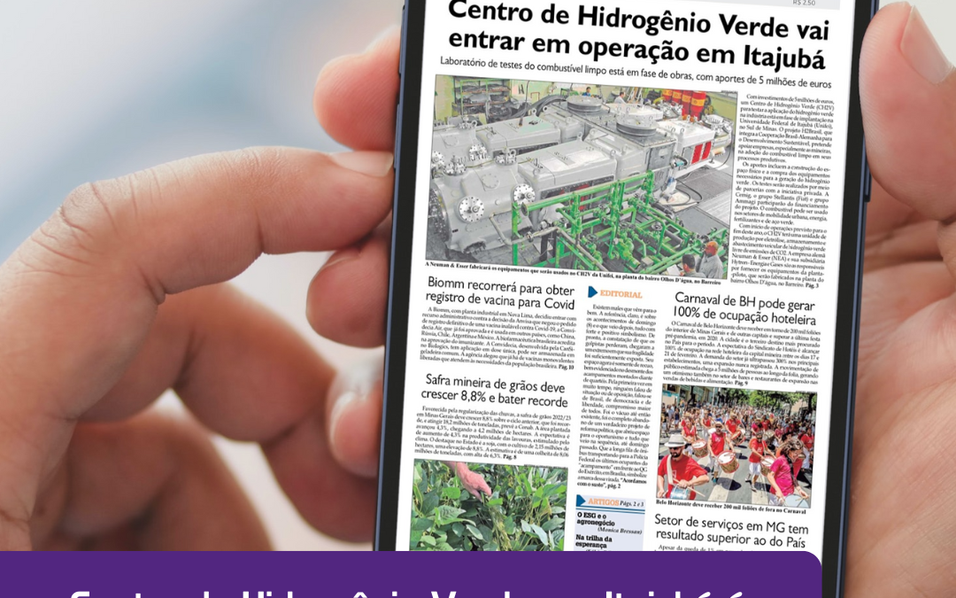Centro de Hidrogênio Verde em Itajubá é destaque em matéria do Diário do Comércio